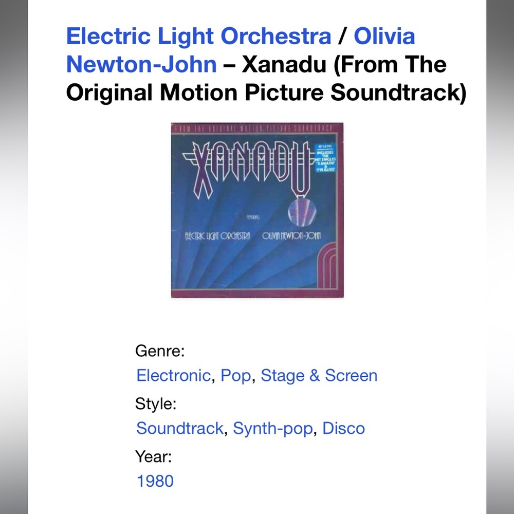 Xanadu Soundtrack Vinyl